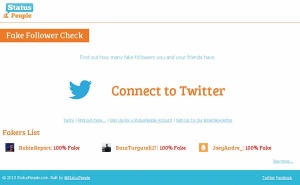 StatusPeople je ena izmed strani za analizo števila lažnih sledilcev na Twitterju.